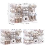 Set van 80 verschillende onbreekbare , ornamenten, decoratieve ballen, hangers met herbruikbaar cadeaupakket voor de kerstboom