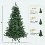 Premium kunstkerstboom, 182 cm, ca. 900 takken, PE spuitgietwerk en pvc, natuurgetrouwe dennenboom met klapsysteemframe en metalen standaard, snelle montage voor thuiswinkels, 182 