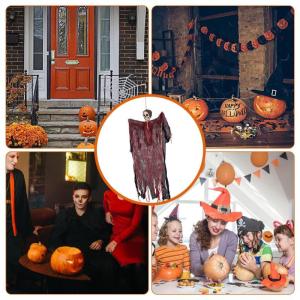 Halloween-Hängegeist | Gruseliges hängendes Skelett- | Blut-Guaze-Horror-Hängegeist für Halloween-Dekorationen, gruselige Spukhaus-Requisite