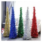 Kuaizi Weihnachtsbaum Ornament einziehbare Weihnachten Liefert Wolle Top Christmas Tree Folding Weihnachtsdekor Fit for Home Party Jingxin(1.2M,Blu)