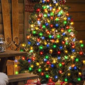 2m kerstboom Werplichtketting met ring, kerstboomverlichting Overworplichtketting met 8 slingers 280 LED-lichtketting voor 150cm 180cm 210cm 240cm boom - kleurrijk