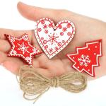 36-delige Kerstboom Decoratie Houten et - Kerstboom Decoraties voor het versieren van de kerstboom - Kerstboom Decoraties (Ster/Hart/Spar)