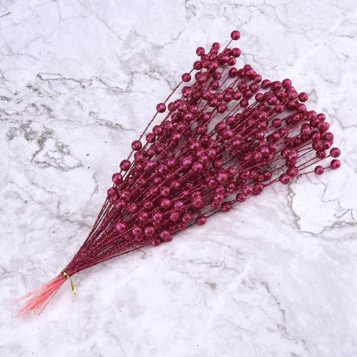150 Stück Künstliche Weihnachtsbeeren-Picks, Glitzernde Beerenzweige für Winter, Weihnachten, Küche, Party, Tafelaufsatz, Blumendekoration (1)