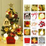 Mini Weihnachtsbaum 50CM Kleiner Weihnachtsbaum mit Beleuchtung, Weihnachten Deko Christbaum mit LED Lichterkette und Weihnachtskugel, Künstliche Weihnachtsbäume Geschmückt für