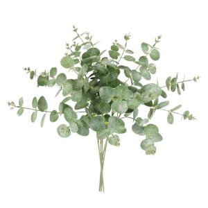 Künstlicher Eukalyptuszweig gefrostet 5er Set 60cm Dekozweig Beerenzweig Kunstblume Eukalyptus Zweig AST Äste Blume Floristik Kunstzweig Stielblume Dekoration Deko für Girlande 