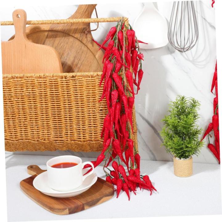 35 STK Chili-Pfeffer-Modelldekoration Künstlicher hängender Pfeffer künstlicher roter Pfeffer wandverkleidung Wand polsterung Pflanzen Wassertisch Spielzeug Fenster-Chili-Anhän