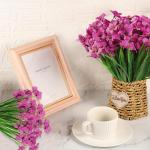 12Pcs Outdoor Nep Planten Plastic UV Bestand Faux Bloemen Planten Bulk Voor Indoor Outdoor Opknoping Planter Tuin Venster Doos Thuis Bruiloft Decor