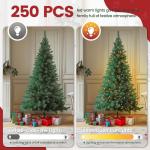 Kunstkerstboom, kunstdennenboom, pvc met metalen standaard, premium Nordmann-spen, moeilijk ontvlambare automatische kerstboom, natuurgetrouwe kunstboom, 210 cm