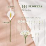 144 stuks Calla lelies 2,3 cm klein met 90 stickers wit decoratieve bloemen met metaaldraad nep bloemen party bruiloft DIY scrapbook kaarten decoratie