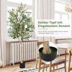 Olijfboom, kunstplant, 182 cm, grote in pot, kunstboom, lijkt op een echte plant, plastic plant, decoratie, woonkamer, slaapkamer, kantoor (182 cm, 1)
