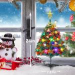 24 inch tafelblad kerstboom, miniatuur dennenkerstboom met hangende ornamenten, kerstdecoratie boomdecor