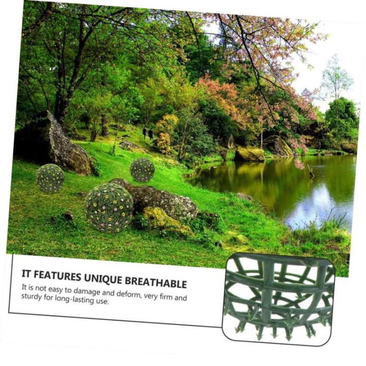 4 Stück Grasballständer Grasrahmengestell Halter für Blumengraskugeln Blumenarrangement Ballständer Garten Dekoration Gartenversorgung dekorativer Blumenrahmen Plastik Green
