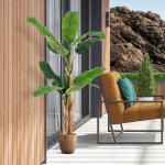 Bananenboom, kunstplant, kunstplant, banaan, 165 cm, grote kunstplant, bananenplant met 10 bladeren, kunstplant, plastic plant, decoratieve plant voor woonkamer, slaapkamer, kantoo