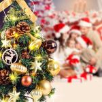 Kunstkerstboom, moeilijk ontvlambaar, pvc-dennenboom, kerstboom met ornamenten, indoor kunstdecoratie