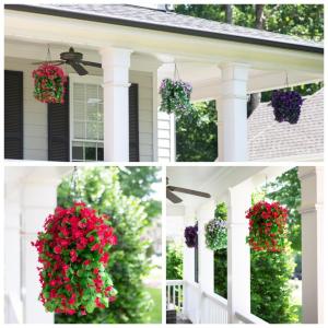 Kunstmatige nephangende bloemen, plantenmanden voor buiten, lente, zomerdecoratie, kunstzijde, orchidee in plantenbak, UV-bestendig, realistisch voor thuis, buiten, veranda, terras