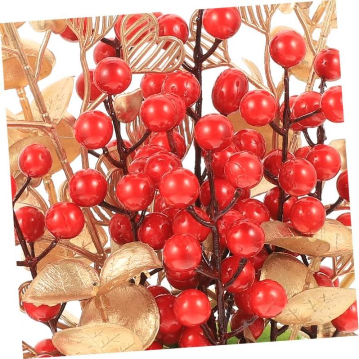 Künstlicher Blumenkorb Rote Beerendekor Zum Mondneujahr Vasendekor Esstischdekoration Gefälschte Pflanzen Künstliche Rote Beeren Paargeschenk Verlobungsornament Eisen