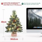 Mini Kerstboom met LED Verlichting, 70 cm, Dennenboom met Sterpiek en Echte Dennenappels, Voor Kerstdecoratie, Advent (70 cm met Afstandsbediening)