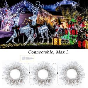 Kerstboomverlichting Wit, 20M 200 LED Lichtsnoer, Waterdicht Lichtketting, Kerstlichtsnoer, voor binnen en buiten, 8 verlichtingsmodi, Timerfuncties, Decoratie Kerstmis