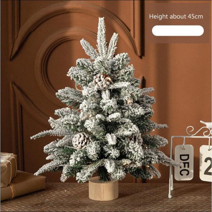 Mini-Weihnachtsbaum aus PE, gemischt, für den Schreibtisch, Weihnachtsbaum, Schneebaum, Ornament, Party-Ankleide, luxuriöses Weihnachtszubehör (Farbe: B, Größe: 45 cm)