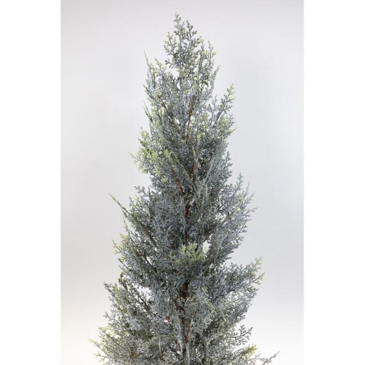Ceder/conifere in sneeuwlook in pot, GA kunstplant kunstboom, decoratieve boom (80 x 34 cm)