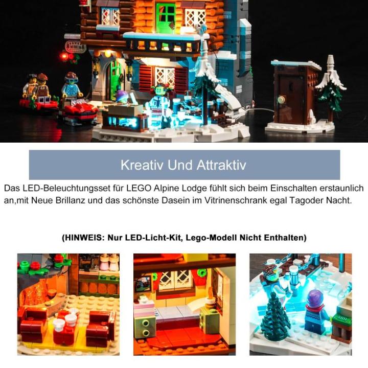 Ledlichtset compatibel met Lego Almhütte 10325 (geen model), decoratieve verlichtingsset voor icons, Alpine Lodge, creatief speelgoed, standaard versie