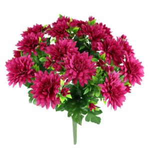 Kunstchrysant boeket 35 cm kunstboeket chrysant herfstdecoratie zijden bloem kunstbloemen decoratieve bloemen boeket middenstuk boeket bruiloft tafeldecoratie donkerroze