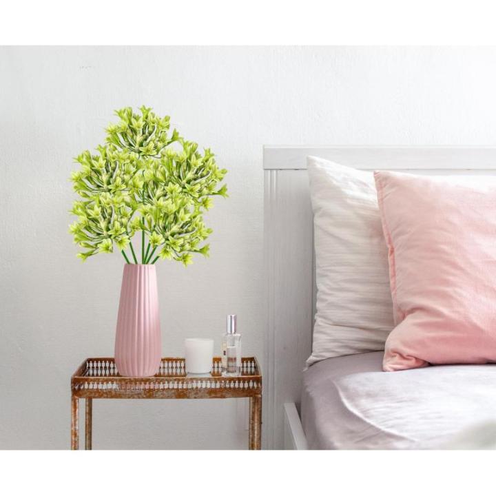 5 stuks kunstbloemen, sierlelie als echte kunstmatige agapanthus, bloemen, 75 cm lengte, lentebloemen, groene decoratieve bloemen voor bloemstuk, thuis, resto, kantoordecoratie