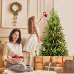 Kunstkerstboom 150 cm premium dennenboom kunstgroen PVC, levensechte spuitgietelementen, edelspar snel op te bouwen, brandbaar, incl. kerstboomstandaard (1,5 m)