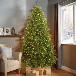 Kunstkerstboom, 180 cm, met verlichting, 100% spuitgieting, RGB-kerstboom met 4026 punten, 310 lampen, premium dennenboom met afstandsbediening, houten standaard