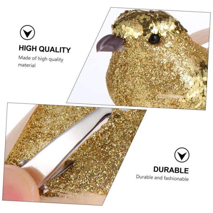 4 Stück Künstlicher Vogel Weihnachtssimulation Vögel Clip Künstliche Vögel Aufsteckvögel Zum Basteln Kardinal Clip Auf Baumschmuck Clip Mit Weihnachtsvögeln Mini Golden Scha