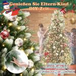 Kunstkerstboom met verlichting, sneeuweffect, 150 cm, kerstboom met standaard, groen pvc + PE dennenboom