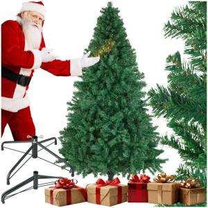 Kunstkerstboom, dichte dennenboom, kunstkerstboom, flexibel buigbaar, incl. stalen boomstandaard, kerstboom als kerstdecoratie, groen - 210 cm, 1106 naalden