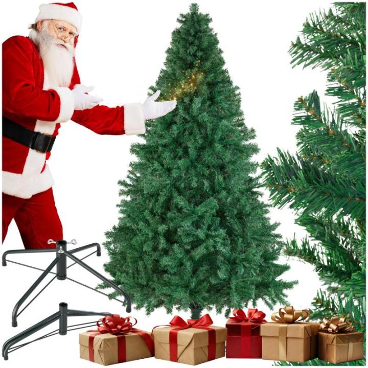 Kunstkerstboom, dichte dennenboom, kunstkerstboom, flexibel buigbaar, incl. stalen boomstandaard, kerstboom als kerstdecoratie, groen - 210 cm, 1106 naalden