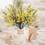 Falsche Blumen, Realistische Blumenarrangements, Baby Breath Seide mit Langen hohen Stiel Europäische Kunst Dekor gefälschte Blumen natürliche Gypsophila Zweige(Yellow)