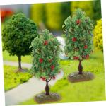 1 Satz Obstbaum-Modell Gründekor Mini-obstbaum Modelleisenbahn Baum Realistischer Pflanzenschmuck Künstlicher Pfirsichbaum Grüner Minibaum Kaktus-dekor Obstbäume Green Plastik 