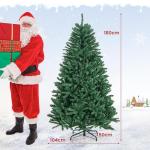 Kunstkerstboom, 180/225/275 cm, dennenboom met metalen standaard, kunstboom kerstklapsysteem, pvc-naalden, ideaal voor thuis, kantoor, winkels en hotels, groen (225 cm)