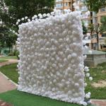Simulation Rosenstoff Hintergrund Blumenwand, Stoff Hintergrund Blumenwand Künstliche Blume Weiße Rose Hochzeitsdekoration Layout Hintergrundwand Gefälschte Blume Outdoor-Ausste
