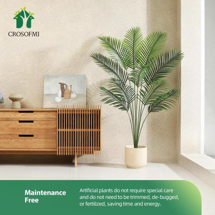 Kunstpalmen, 170 cm, plastic kunstplant, groot, areca palm in pot, woonkamer, balkon, slaapkamer, groen, decoratie (1 stuks)