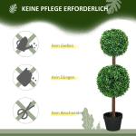 , set van 2 buxusboom, 90 cm kunstplant met dubbele bal, uv-bestendige kamerplant, kunstboom, plantendecoratie voor binnen en buiten, groen