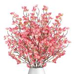 4 stuks kunstkersenbloesem, takken, roze perzikbloemen, 100 cm, kunstbloemen, bulk, lente, zijden bloemen, planten, bundel, lange stelen voor bruiloft, feest, tafel, vaas, decorati
