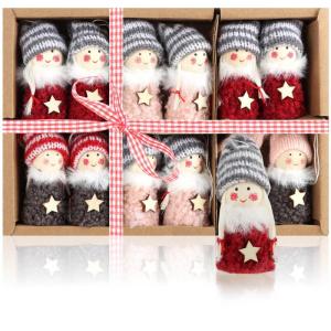 12x premium kerstboom engelen - kerstboomversieringen - sprookjesfiguur - Zweeds-Scandinavische decoratieve trollen