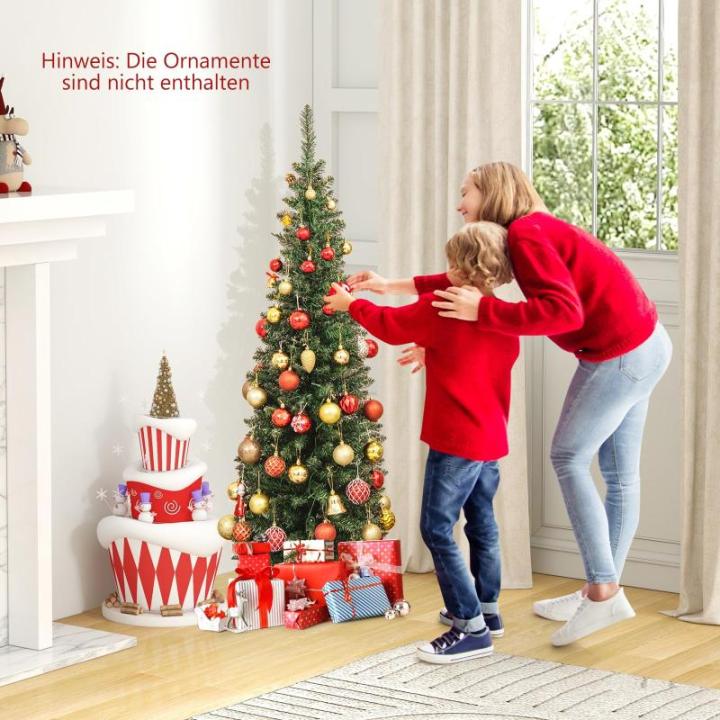 180 cm kerstboom met ledverlichting, kunstkerstboom met 390 takken en 180 ledlampen, dennenboom, kerstdecoratie voor kantoor, woning, winkel (180 cm)