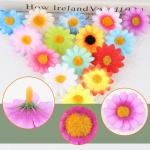 100 stuks mini kunstmatige zonnebloemhoofden kunstmatige gerbera madeliefje bloemen hoofden voor doe-het-zelf handwerk (gemengd)