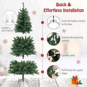 Künstliche Weihnachtskiefer, Schneebedeckter Weihnachtsbaum Mit Metallständer, Künstlicher Weihnachtsbaum for Zuhause, Büro, Außen- Und Innendekoration, Einfache Montage, 2,4 