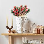 Künstliche Balkonpflanzen Blumenkasten Dekoration, 8 Stück, künstlicher Zweig, Bastelkranz, Pick Künstliches Obst (C, One Size)
