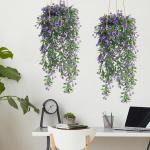 4 stuks , hangende kunstbloemen, decoratie, kunstklimop, kunstbloemen, hangplanten, kunstbloemen als echte vines, voor tuin, balkon, decoratie, blauw-paars