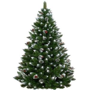 Kunstkerstboom diamant grenen kunstsneeuw echte kegels 200 cm
