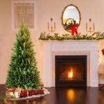 Kunstkerstboom 150 cm premium dennenboom kunstgroen PVC, levensechte spuitgietelementen, edelspar snel op te bouwen, brandbaar, incl. kerstboomstandaard (1,5 m)