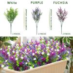 6Pcs Outdoor UV Bestand Planten Plastic Faux Bloemen Planten Indoor Outdoor Groen Struiken Voor Opknoping Planter Tuin Venster Doos Thuis Bruiloft Decor