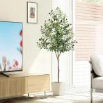 Kunstmatige olijfboom, , 180 cm, kunstboom, grote kunstbomen, , grote kunstboom, olijfboom, voor woonkamer, slaapkamer, kantoor, decoratie